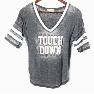 Altar'd State Gray touch down Over sized tee top